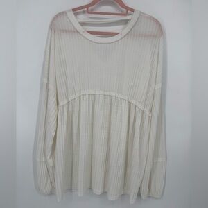 Glitzy Girlz Women's White V-Neck Blouse Plus Size 4XL